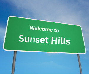 Welcome to sunset hills sign