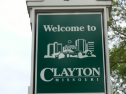 welcome to clayton, mo sign