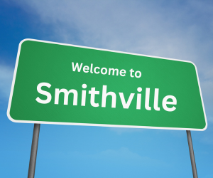 welcome to smithville, mo sign