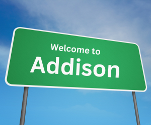 welcome to addison, il sign