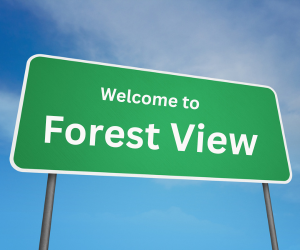 welcome to forest view, il sign