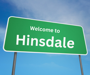 welcome to hinsdale, il sign