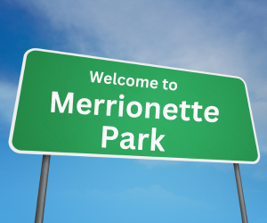 welcome to merrionette park, il sign