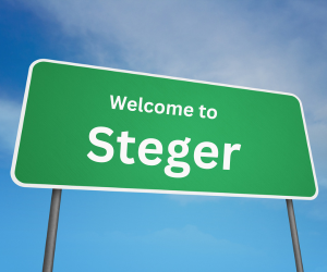 welcome to steger, il sign