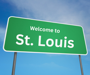 welcome to st. louis, mo sign